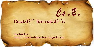Csató Barnabás névjegykártya